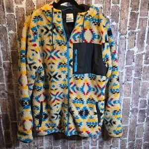Azul Tribal Pattern Teddy Jacket - Multicolor Dravus Heavyweight
